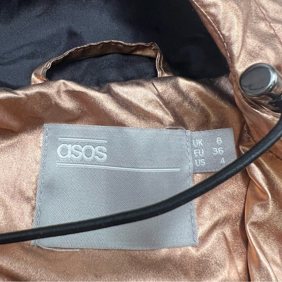 Asos women’s rose golden zip up hooded windbreaker us8 L113-18 - Picture 6 of 6